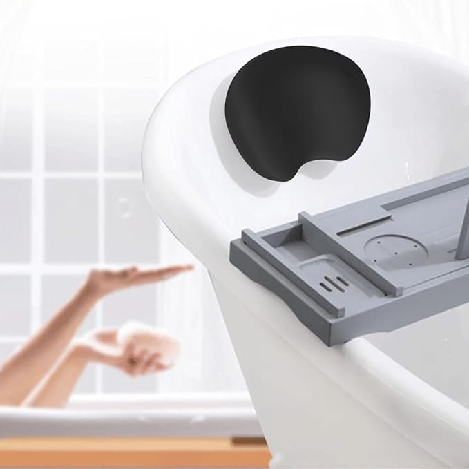 Sewroro Non-Slip Bath Pillow for Tub with 3D Ergonomic Headrest and Back Cushion, Black Bathtub Cushion for Women’s Bathing Comfort and Relaxation