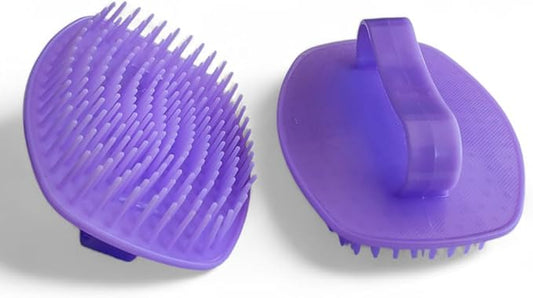 Detangler Hair Brush with Firm Bristles (4×3 in) – Dry & Wet Shampoo and Conditioner Scalp Massager for Deep Cleansing, Exfoliating & Dandruff Control. Multi-Use for Hair, Beard & Scalp (2PC,Purple)