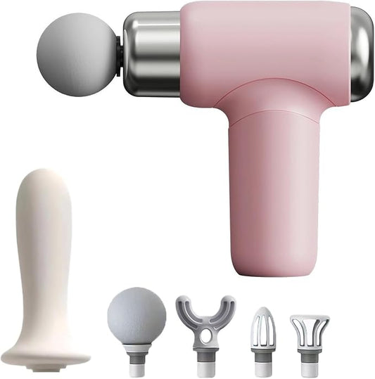 Type-C Charging Mini Massage Gun Handheld Muscle Massager for Muscle Relaxation Percussion Muscle Massager Gifts Toys for Women (Pink)