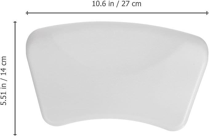 Zerodeko Bathtub Pillow Neck Cushion Soft Pu Spa Bath Pillow White with Suction Cups for Adult Tub Soaking and Home Shower Head Support