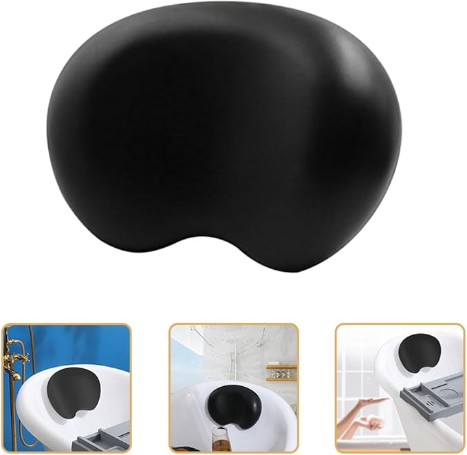 Generic Non-Slip 3D Bath Pillow for Tub with Backrest Cushion, Black Bathtub Headrest for Pregnant Women, Bath Accessories for Relaxation and Comfort