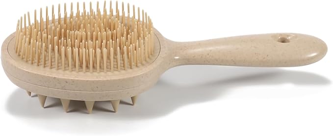 S&W DECORE Double Sided Scalp Massager Hair Growth, Shampoo Brush Head Scalp Massager for Hair Growth Scalp Scrubber with Soft Silicone Bristles (Earthly Yellow)