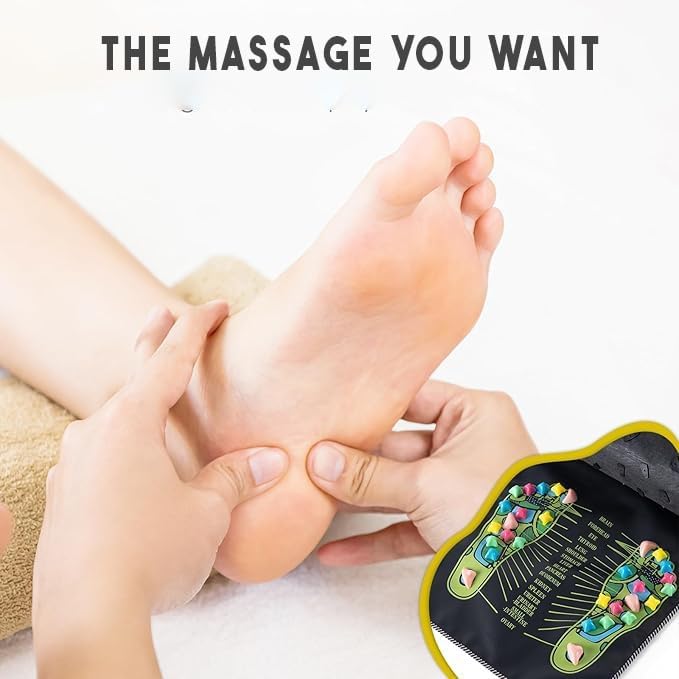 Foot Massage Mat – Reflexology Acupressure Mat with Pressure Point Chart for Stress Relief & Relaxation (68.9 x 13.78 Inches)