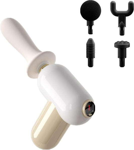 Mini Massager Gun for Women Back Massage with 5 Massage Gun Heads Wand Thera Gun Attachments 8 Speeds Massage Gun Deep Tissue