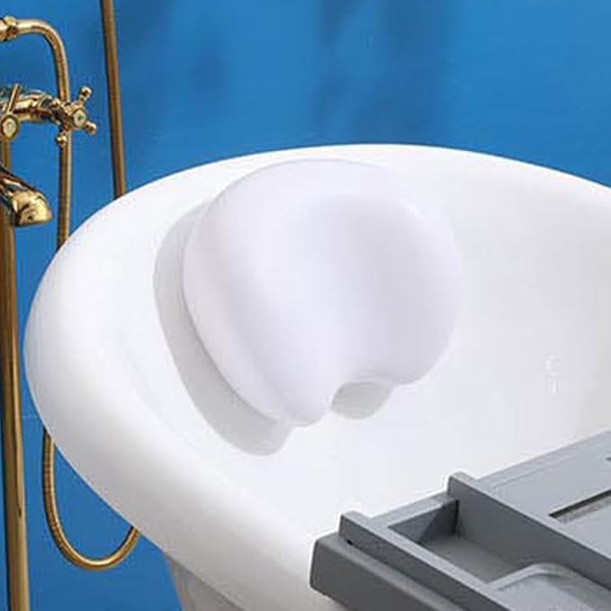 Bath Pillow for Tub, 3D Luxury Bathtub Headrest Cushion with Non-Slip Design, White Soaking Tub Pillow for Home Spa and Relaxing Bath Experience