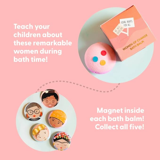 Musee Women of Change Bath Bomb Gift Set - 5 Organic, Paraben & Sulfate Free Bath Bombs for Mothers Day, Teens & Sensitive Skin