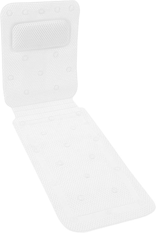 Bath Pillow for Tub, Full Body Bathtub Mat with Pillow, Portable Breathable Foaming Bathtub Cushion, Neck and Back Support, Relaxing Spa Bath Pillow and Mat