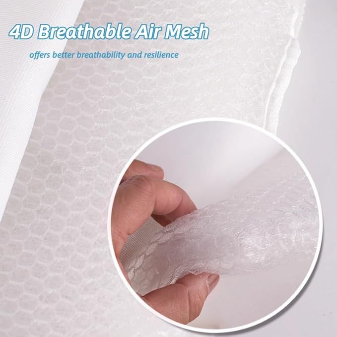 Full Body Bath Pillow for Tub, Bath Cushion with Headrest for Tub Neck and Back Support, 4D Mesh Spa Bathtub Pillows with Non-Slip Suction Cups, Machine Washable & Quick-Dry (Blue, 51"×15")