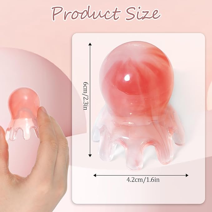 2 Pack Octopus Head Massager Comb Stress Relief Point Massage Comb Head Massage Tools Pink Acupressure Massager Scalp Massagers for Headaches Manual Acupressure Tool
