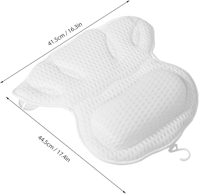 Ciieeo 4d Bath Pillow for Tub Machine Washable Bathtub Cushion with Suction Cups Neck and Back Support Bath Cushion for Adults for Relaxing