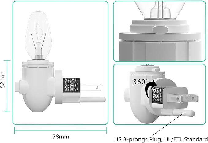 STAR MOON Plug in Wax Melt Warmer, Plug in Wax Warmers for Scented Wax, Scentsy Diffuser for Fragrance Oil Wax Melter Decoration with Two Bulbs