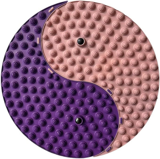 Foot Massager Mat, Yinyang Balance Tai chi Bagua Pattern with Magnetic Therapy, Acupressure Reflexology Mat for Daily Foot Relaxation and Pain Relief, Pink and Purple