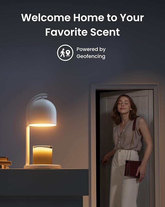 SwitchBot Smart Candle Warmer Lamp with Timer & Voice Control — Dimmable Flameless Candle Wax Melter, Matter-Enabled for Apple Home & Alexa, Perfect Christmas & Birthday Gift for Women, Home Decor