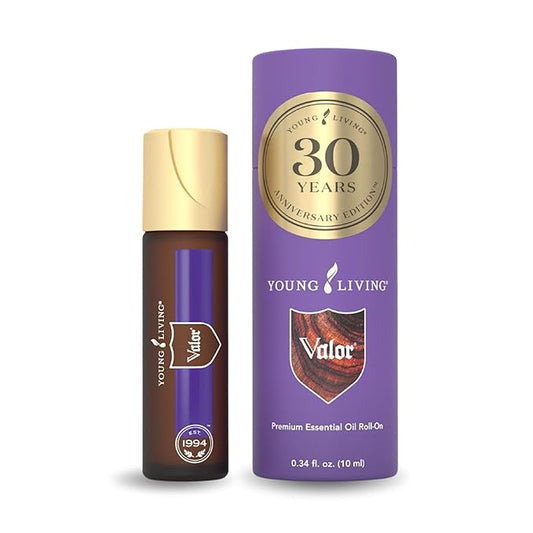 Young Living Valor Roll-On 10 ml - Essential Oil with Aroma Theraphy. It Contains Frankincense, Black Spruce, Blue Tansy, Camphor Wood, and Geranium, Yoga and Meditation