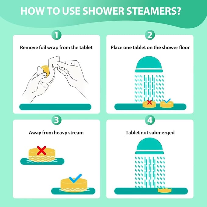 Shower Steamers Aromatherapy ith Essential Oils - 12 Pack Gifts for Men, Eucalyptus for Shower, Nasal Relief, Birthday, Valentines Day Gifts for Him, Easter Basket Essentials - Mint & Eucalyptus