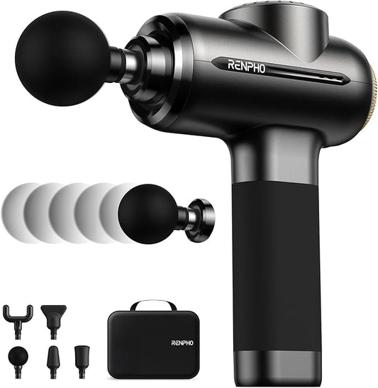 RENPHO Massage Gun, Deep Tissue Back Massage with 8-12mm Adjustable Amplitude Heavy-Duty, Valentine's Day Gifts, Percussion Professional Muscle Massager Gun for Athtetes & Home Use