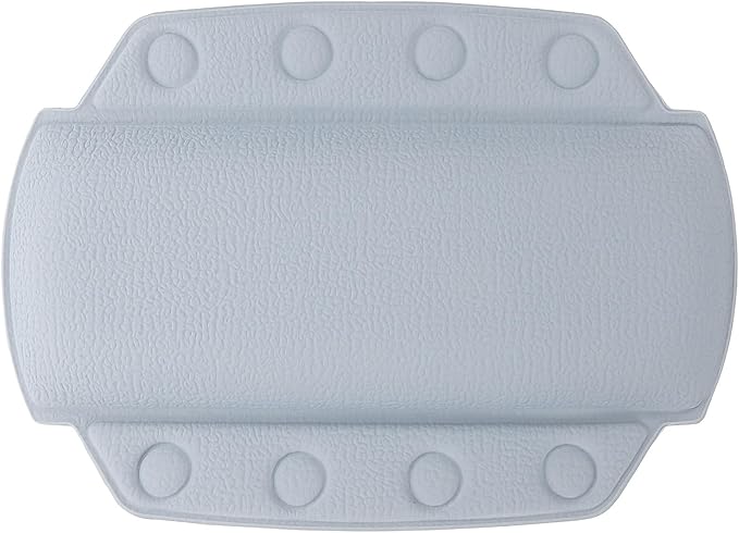 Bathtub Pillow for Neck and Head Support, Medium Size Soft Foam Cushion with Suction Cups, Light Blue Bath Pillow for Tub Soaking at Home and Spa