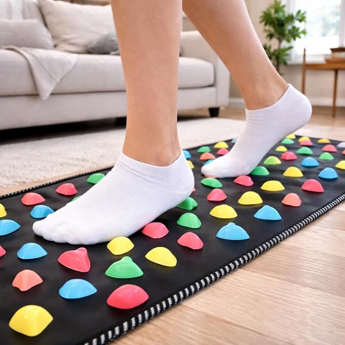 Japard Long Foot Massage Mat, 5.74ft (68.9 x 13.78 Inches), Reflexology Acupressure Mats with Chart, Foot Pressure Acupoint Massager for Elderly and Office Workers