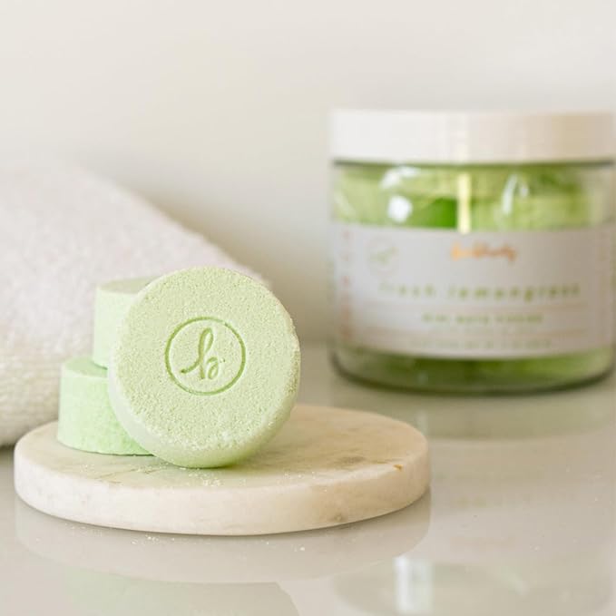 Bonblissity Mini Bath Bombs for Women, 8 pcs - Fresh Lemongrass Scented Fizzies, Multipurpose Moisturizing Bath Bomb, Shower Steamer, or Foot Soak, Home Aromatherapy with Hydrating Natural Oils