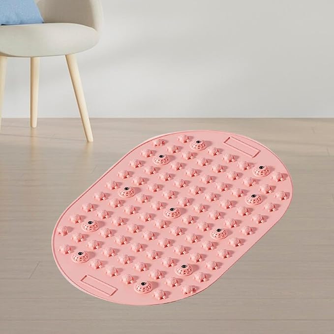 Generic Foot Pressure Point Acupressure Mat Non Slip Easy to Clean Pressure Point Mat for Jogging Fitness Home Gym Use Workout Office, Pink