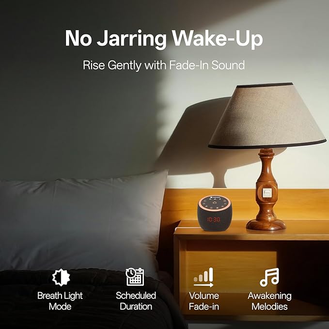 Hotmoon Sound Machine, Cocoon Pro 2 White Noise Machine for Sleeping Adults, 388 Non Looping Sounds & Sleep Timer, Smart App Control Night Light, Nature Sound Pink Green Brown Noise Maker, Plug in