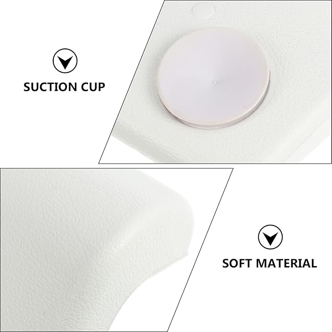 VALICLUD Bath Pillow for Tub with Suction Cups, Pu Bathtub Cushion Neck and Head Support, White Relaxation Bath Pillow for Adult Home Shower