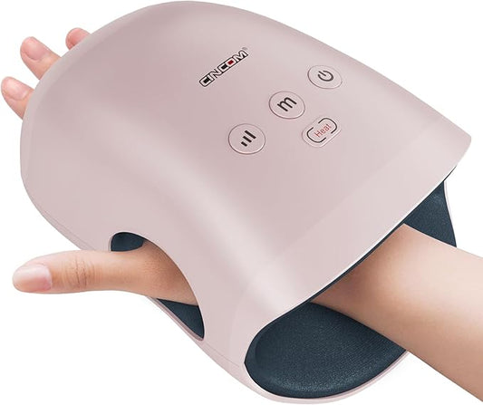 CINCOM Hand Massager - Cordless Hand Massager with Heat and Compression for Arthritis and Carpal Tunnel, Gifts for Women(Pink)
