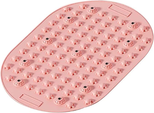 Foot Pressure Point Acupressure Mat Non Slip Standing Pressure Point Mat Feet Massage Pad for Jogging Office Working Fitness, Pink