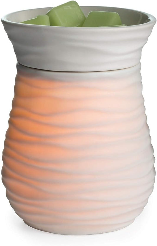 Candle Warmers ETC. Illumination Fragrance Warmer- Light-Up Warmer for Warming Scented Candle Wax Melts and Tarts or to Freshen Room, White Harmony