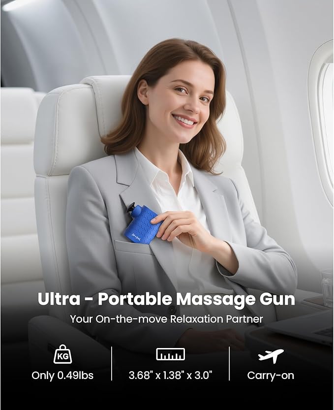 BOB AND BRAD P5 Mini Massage Gun – Travel Size Deep Tissue Percussion Massager for Pain Relief & Recovery, FSA-HSA Eligible, Quiet Handheld Massager with 3 Heads, Gift for Women & Men