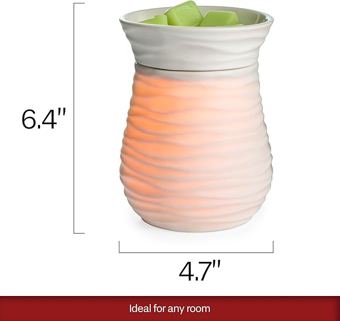Candle Warmers ETC. Illumination Fragrance Warmer- Light-Up Warmer for Warming Scented Candle Wax Melts and Tarts or to Freshen Room, White Harmony