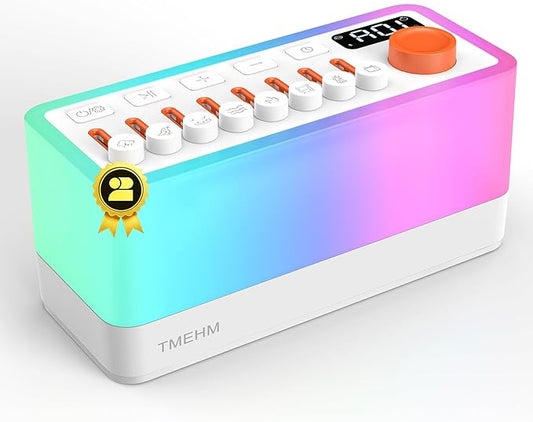 3-in-1 Sleep Sound Machine with 8 Mixable Nature Sounds, Portable Bluetooth Speaker & 12-Color Night Light, White Noise, Sleep Timer & Breathing Exercises for Babies, Kids, and Adults