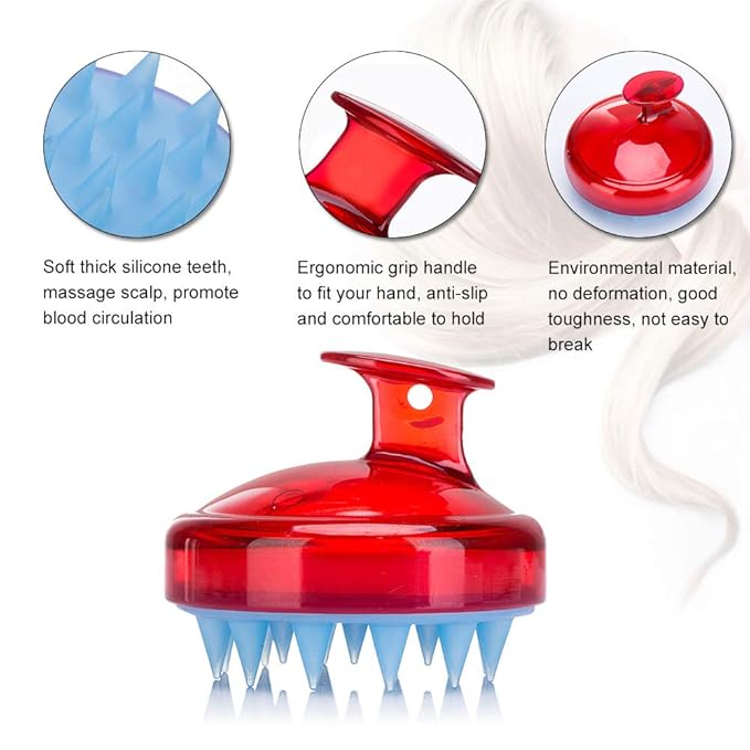 2PCS Scalp Massager Shampoo Brush INVODA Soft Silicone Bristles for Dandruff Removal & Hair Growth, Waterproof Wet/Dry Use, Men, Women & Pets