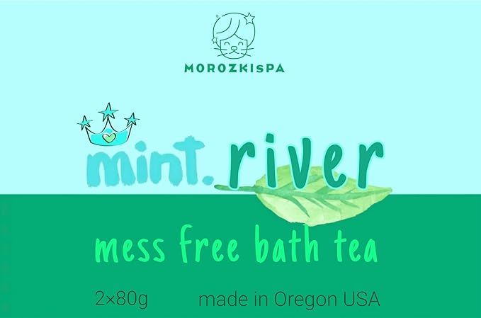 Bath Tea Mint River Mess Free/Made in USA Oregon/Bath Soak/100% Natural and Pure, Organic/Bathtub Tea for Men & Women/Foot soak/Shower Steamers/Gift for Her, Him, Selfcare