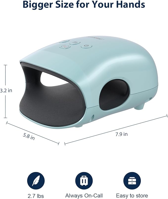 CINCOM Gifts for Women,Hand Massager with Heat and Compression for Arthritis,Pain Relief & Finger Numbness(Blue)