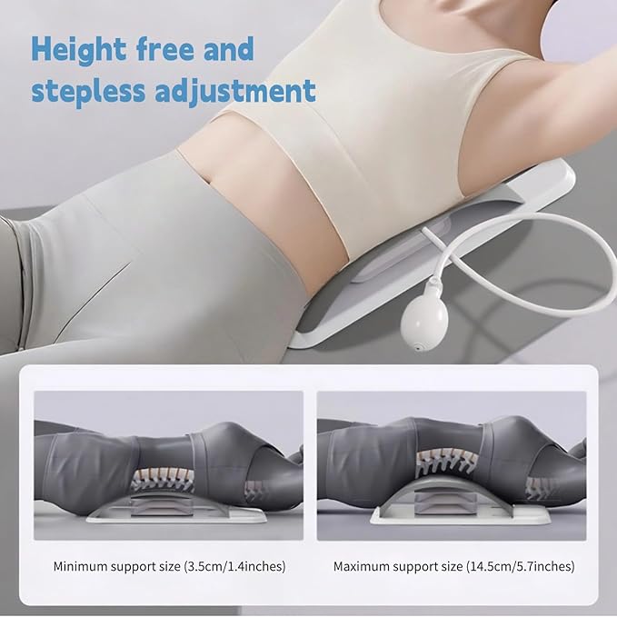 Back Stretcher for Lower Back Pain Relief, Adjustable Lumbar Traction Device, Spinal Decompression Board with Acupressure Points, Posture Corrector for Women and Men