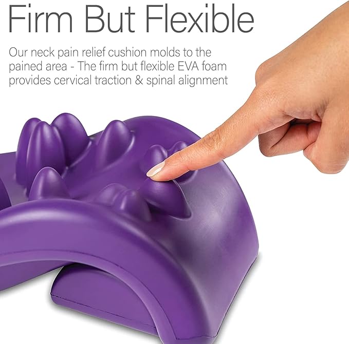 Navy Kanjo Premium Acupressure Mat and Pillow Set for Back Pain Relief & Neck Pain Relief with Carry Bag & Kanjo Neck Stretcher for Cervical Traction, Neck and Shoulder