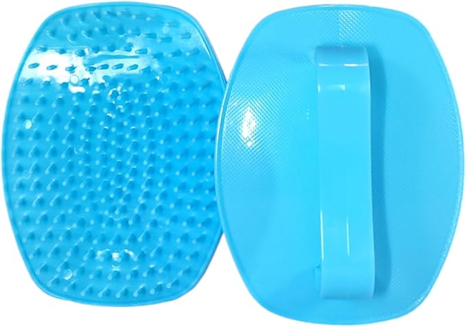 Detangler Hair Brush with Firm Bristles (4×3 in) – Dry & Wet Shampoo and Conditioner Scalp Massager for Deep Cleansing, Exfoliating & Dandruff Control. Multi-Use for Hair, Beard & Scalp (2PC,Blue)