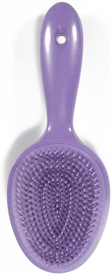 S&W DECORE Double Sided Scalp Massager Hair Growth, Shampoo Brush Head Scalp Massager for Hair Growth Scalp Scrubber with Soft Silicone Bristles (Purple)