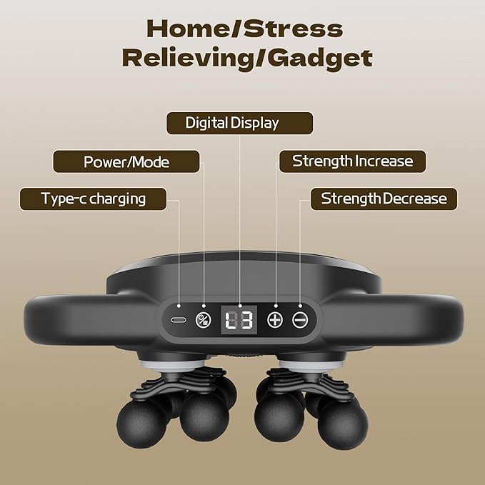 12 Head Massage Gun Deep Tissue with 9 Levels & 9 Modes,Cordless Electric Percussion Massager Tool for Back/Neck/Shoulder/Hand/Leg/Feet/-Full Body Muscle Pain Relief,Ideal Gifts for Men/Women/Mum/Dad