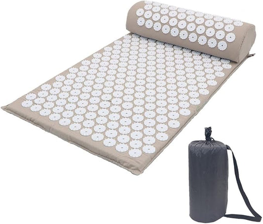 Acupuncture Massage Mat Yoga Mat Acupressure Mat Acupuncture Mat Sports Mat (White)
