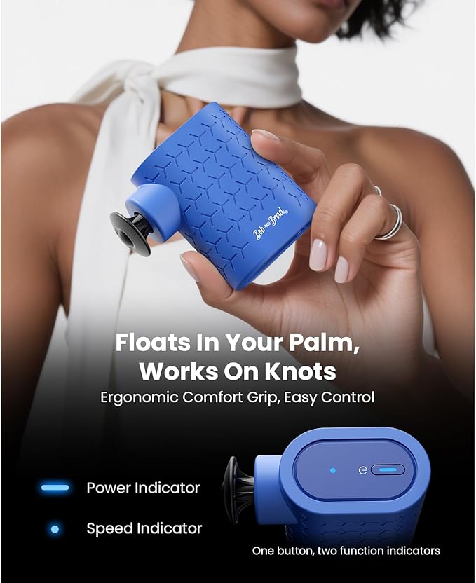 BOB AND BRAD P5 Mini Massage Gun – Travel Size Deep Tissue Percussion Massager for Pain Relief & Recovery, FSA-HSA Eligible, Quiet Handheld Massager with 3 Heads, Gift for Women & Men