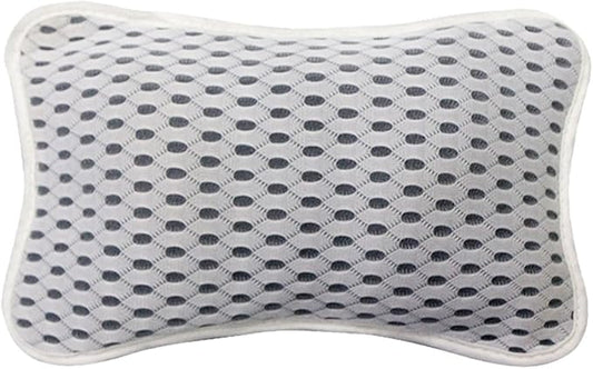 Homoyoyo 3D Mesh Bath Pillow for Tub, Non-Slip Bathtub Cushion with Head and Neck Support, White Polyester Spa Pillow for Home Shower and Relaxation