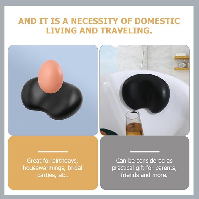 CHILDWEET Non-Slip Bath Pillow for Tub, 3D Bathtub Headrest Cushion, Black Bath Cushion with Back Support, Suitable for Pregnant Women and Adults, Bathroom Relaxation Accessory