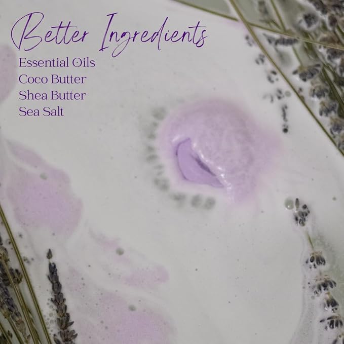 EvolutionUSA Lavender Dreams Bath Bombs for Women, 12 Organic Flower Bath Bombs, Soft Lavender Bath Bombs, Womens Bath Bombs Gift, Lush Bath Bombs for Girls, Relaxing Bathbombs, Bath Balls