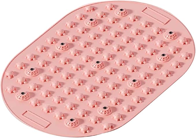 Foot Pressure Point Acupressure Mat Non Slip Standing Pressure Point Mat Feet Massage Pad for Jogging Office Working Fitness, Pink
