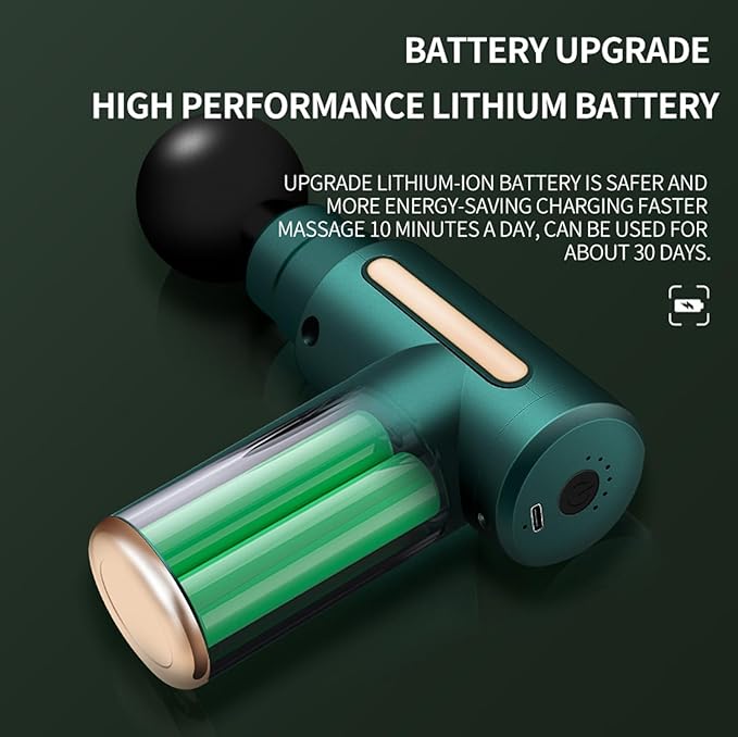 Massage Gun Deep Tissue, Portable Massage Gun with 4 Interchangeable Massage Heads for Deep Muscle Relief & Relaxation, 99 Touches, Best Gift (Gray)