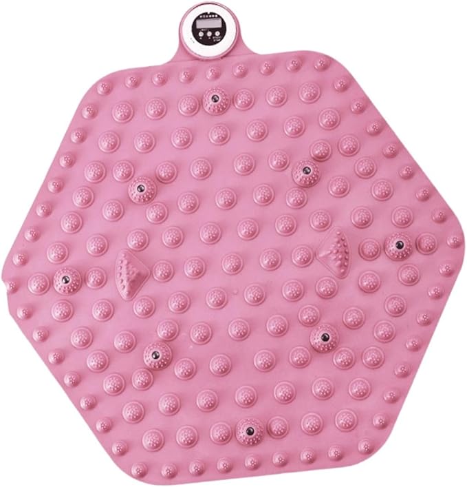 Acupressure Mat for Foot Massage, Foldable Yoga Mat for Living Room And Gym, Hexagon pink timer