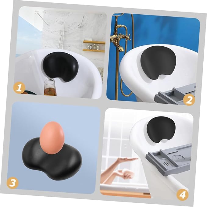 Bath Pillow for Tub Non- Ergonomic Headrest for Mesh Design Strong Cups Bath Accessories for