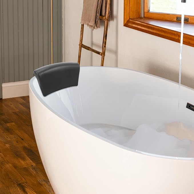 Non-Slip Bath Pillow for Tub Head Neck Support with Suction Cups, Ergonomic Waterproof Bath Cushion for Relaxing Spa and Home Bathtub Use